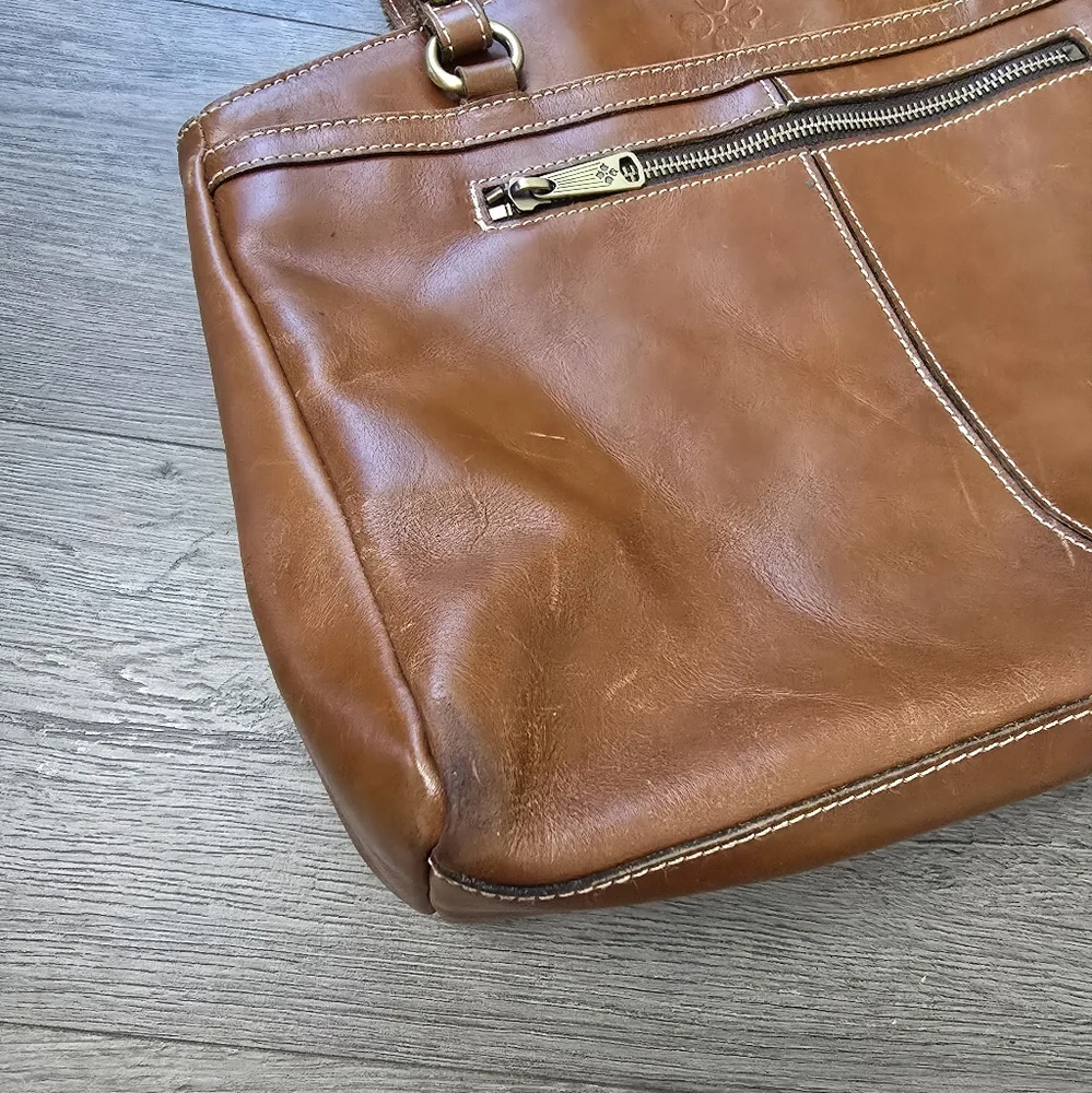 Patricia Nash Leather Shoulder Bag Brown Western  Boho - Picture 8 of 15